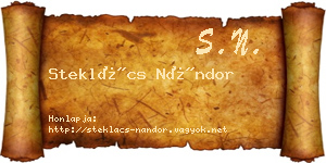 Steklács Nándor névjegykártya